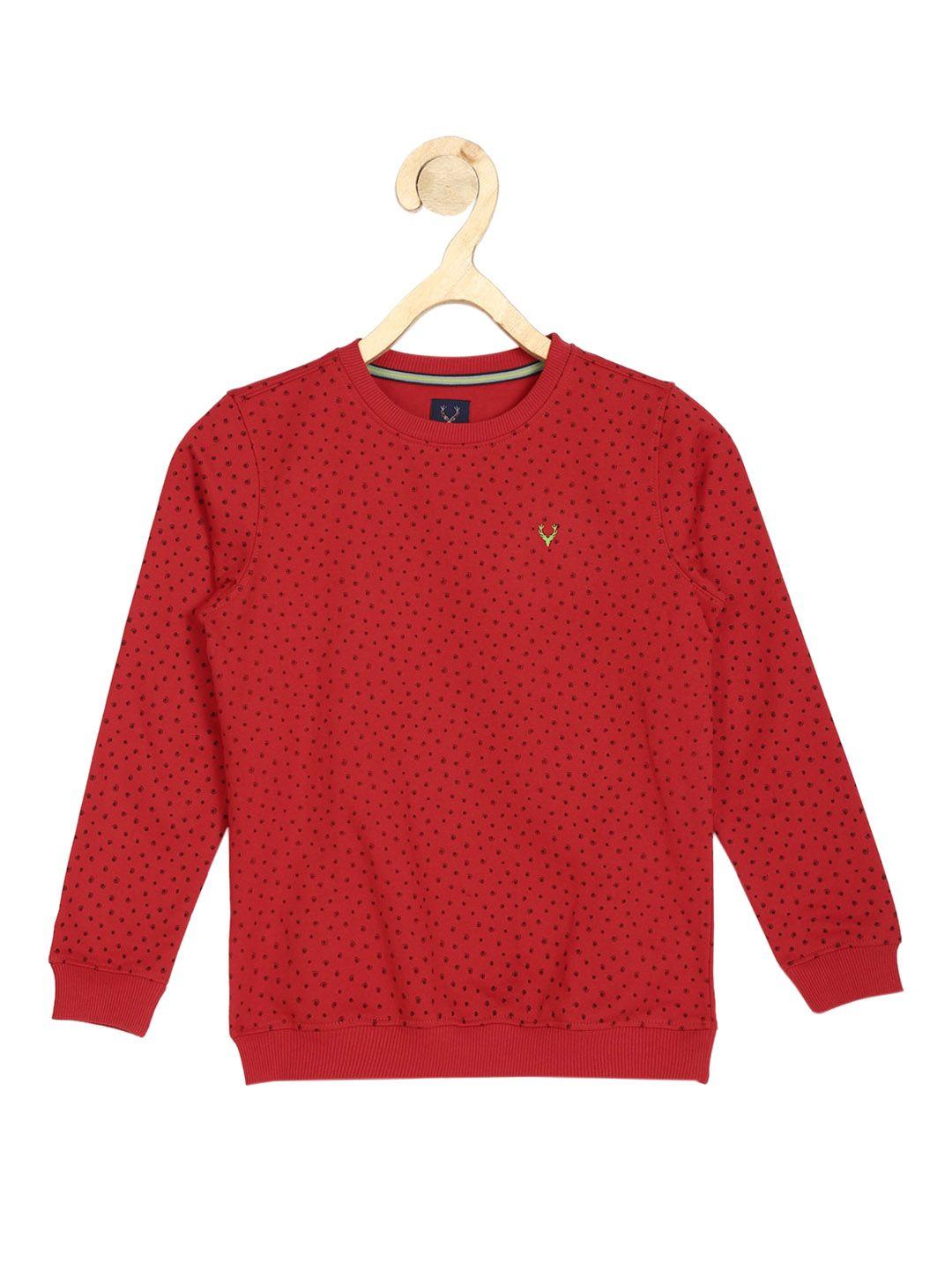 allen solly junior boys red printed sweatshirt