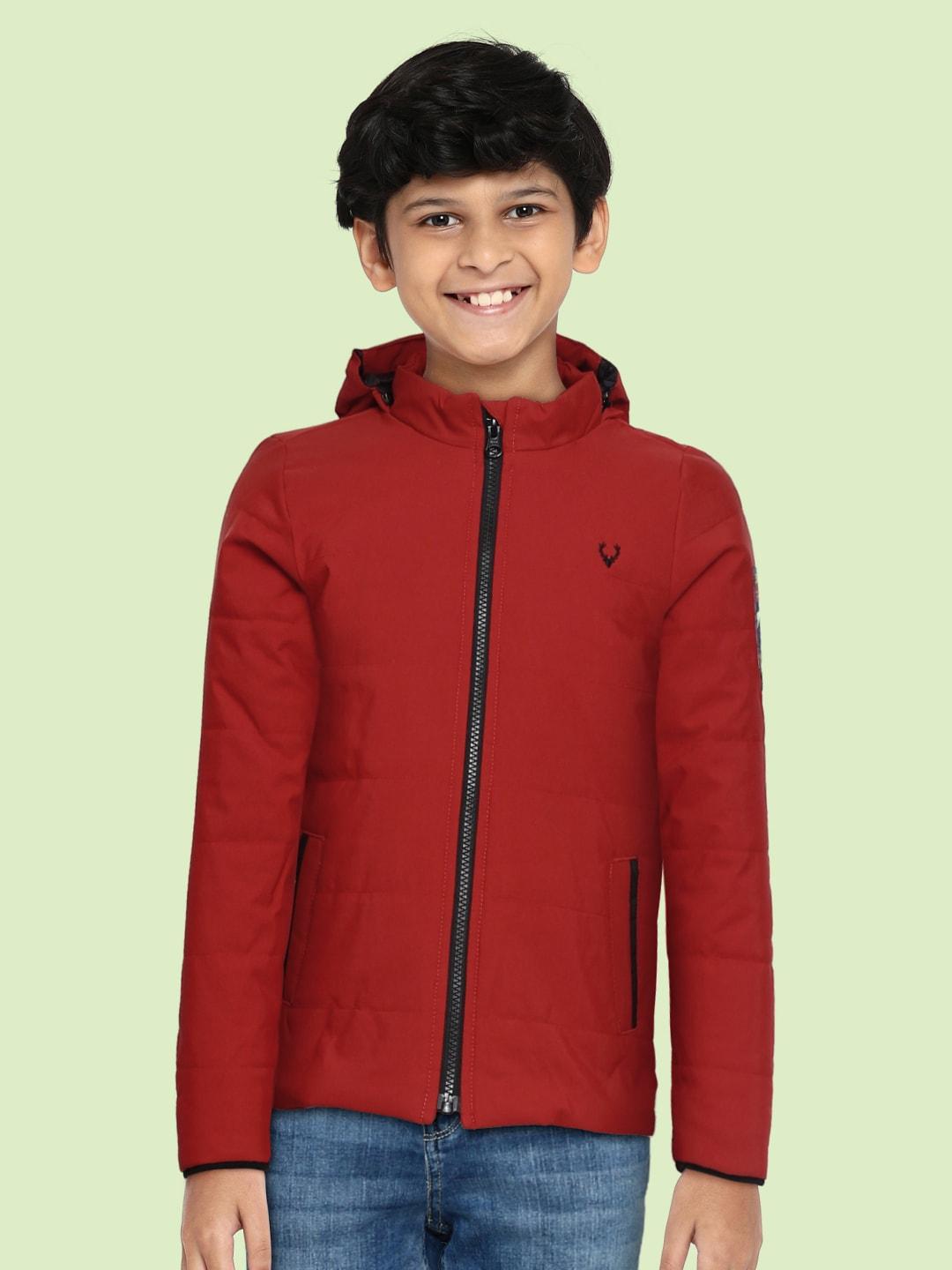 allen solly junior boys red solid padded jacket