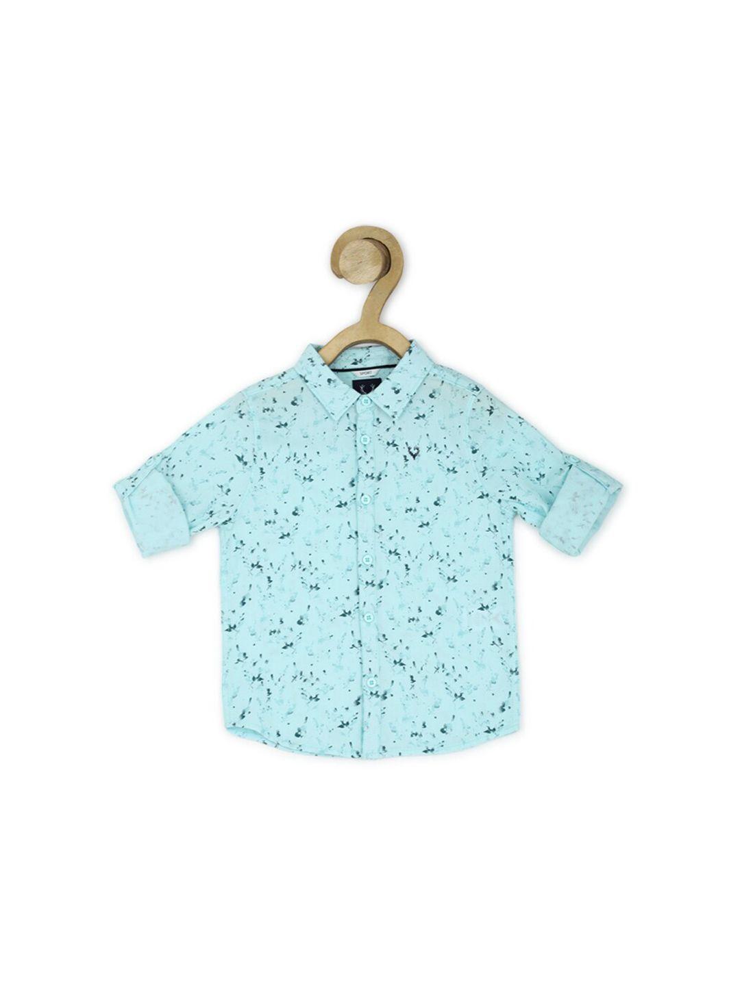 allen solly junior boys slim fit micro ditsy printed opaque pure cotton casual shirt