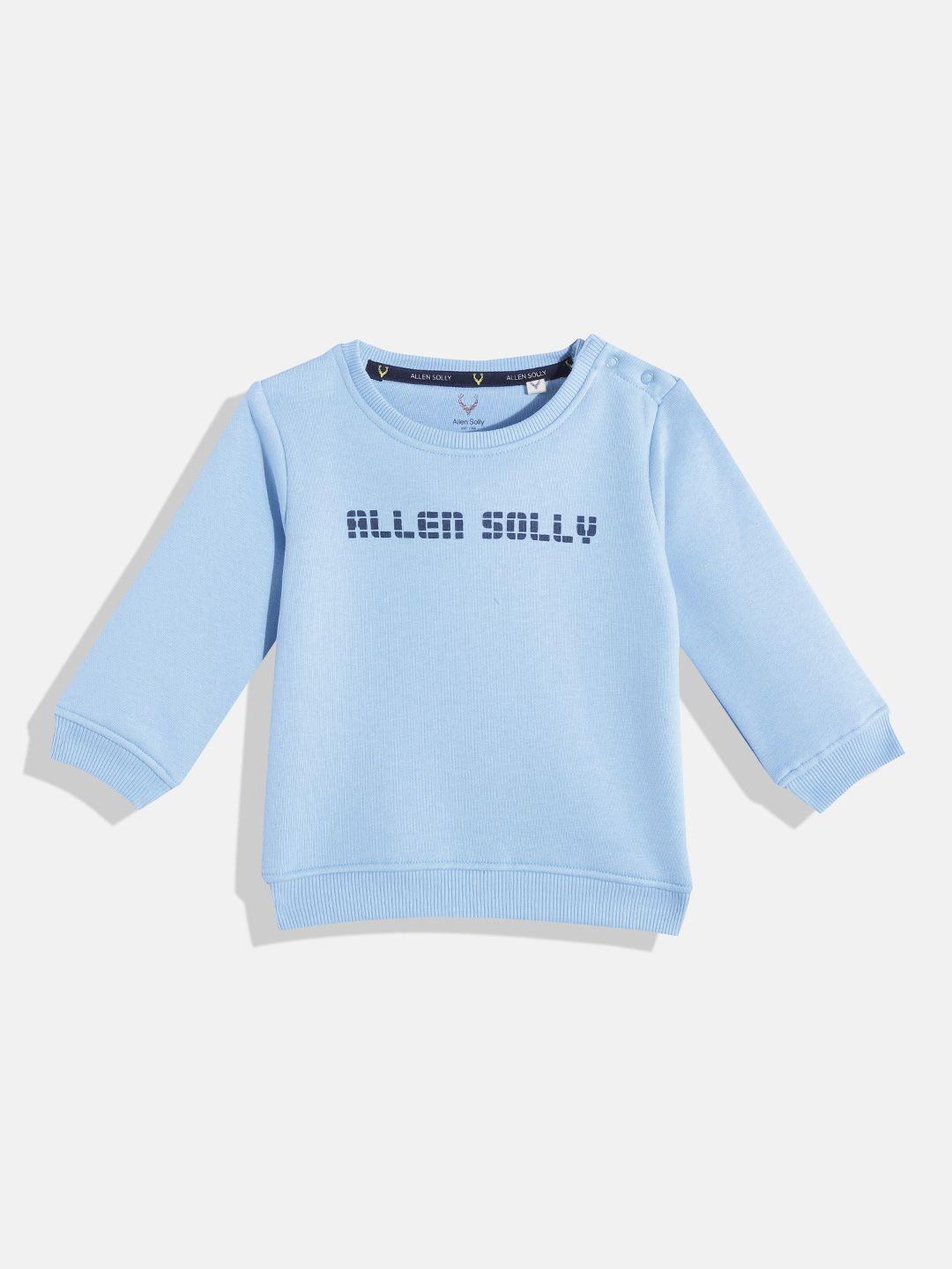 allen solly junior infant boys blue brand logo printed sweatshirt