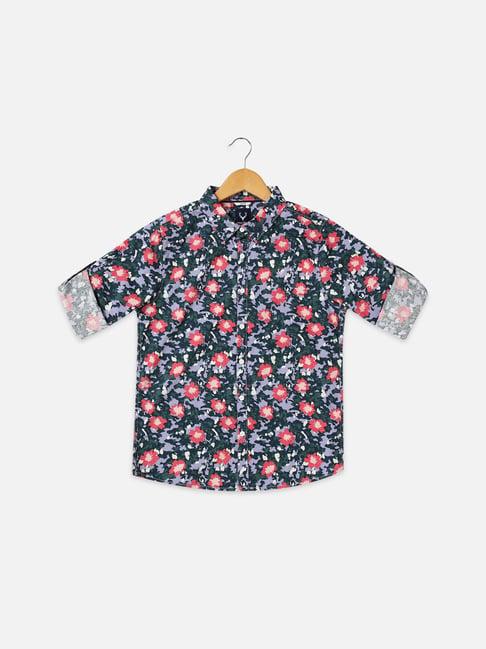 allen solly junior multicolor floral print full sleeves shirt