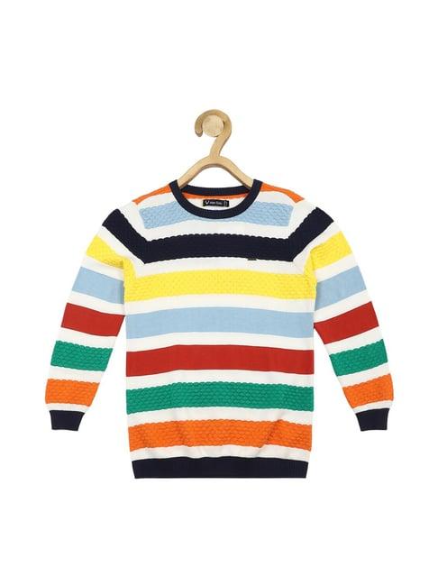 allen solly junior multicolor striped full sleeves sweater