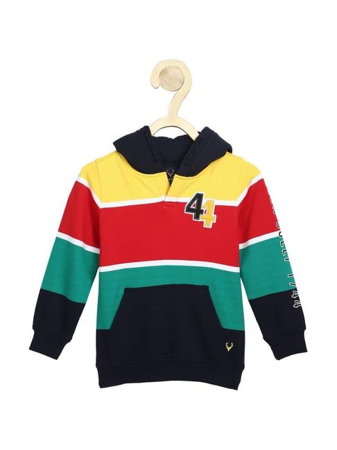 allen solly junior multicolor striped hoodie
