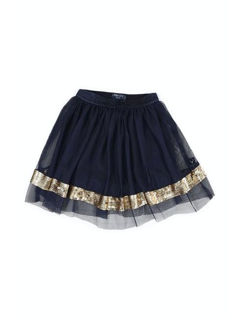 allen solly junior navy embellished skirt
