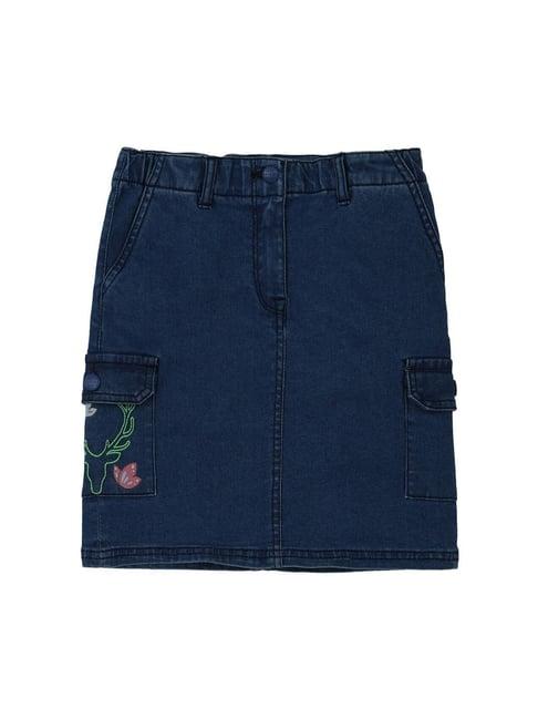 allen solly junior navy solidskirt