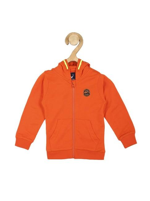 allen solly junior orange solid sweatshirt
