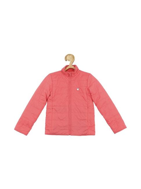 allen solly junior pink solid full sleeves jacket