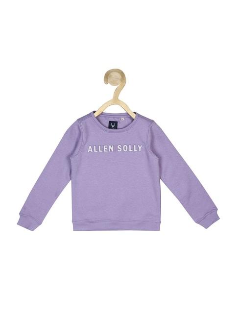 allen solly junior purple regular fit full sleeves sweatshirt