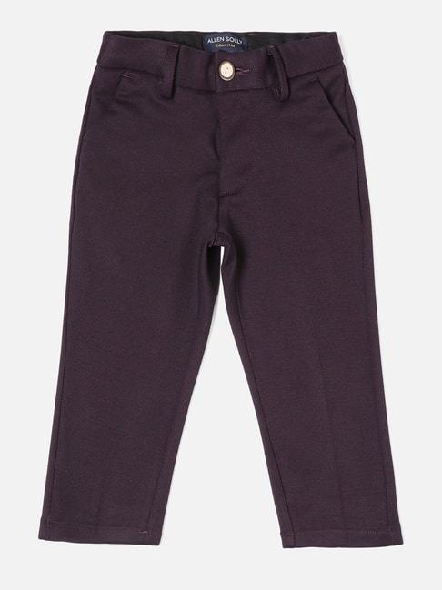allen solly junior purple textured trousers