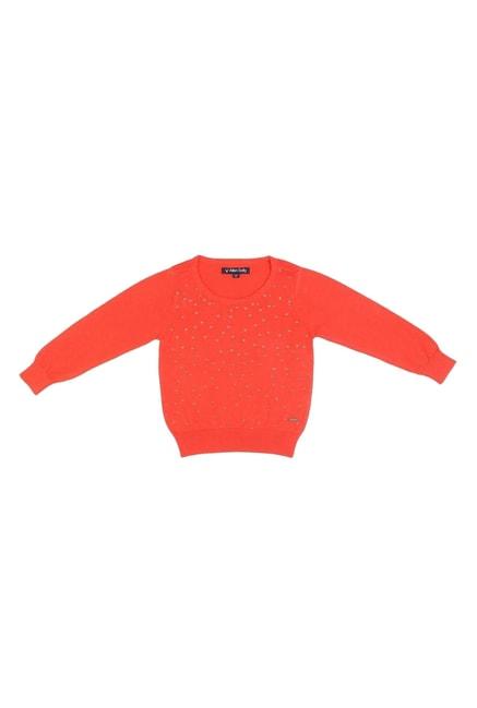 allen solly junior red embellished sweater