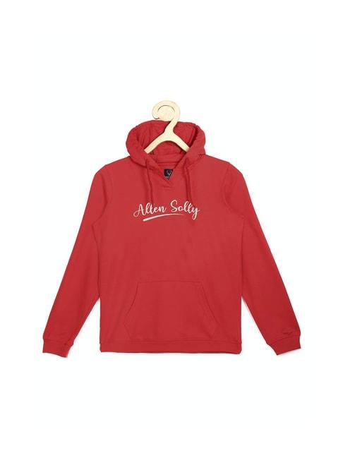 allen solly junior red graphic print hoodie