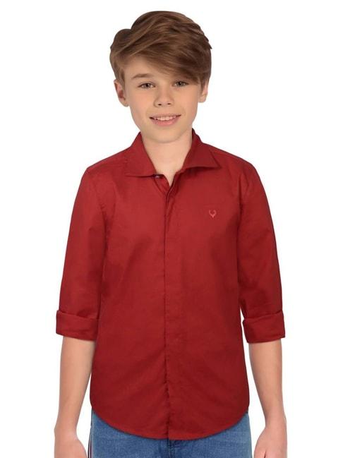 allen solly junior red logo full sleeves shirt