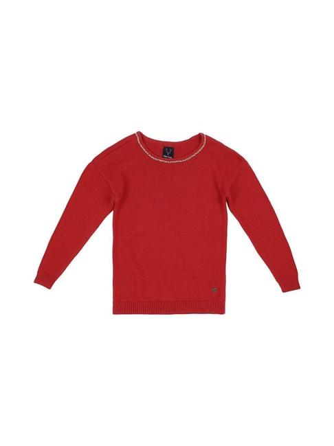 allen solly junior red textured sweater
