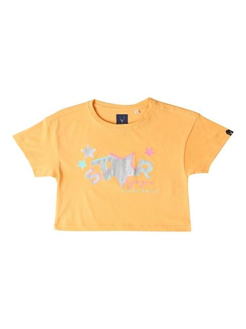allen solly junior yellow printed t-shirt