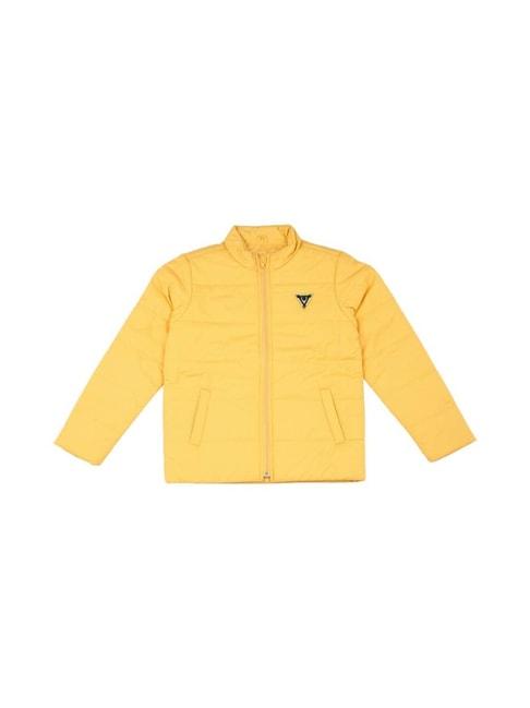 allen solly junior yellow regular fit full sleeves jacket