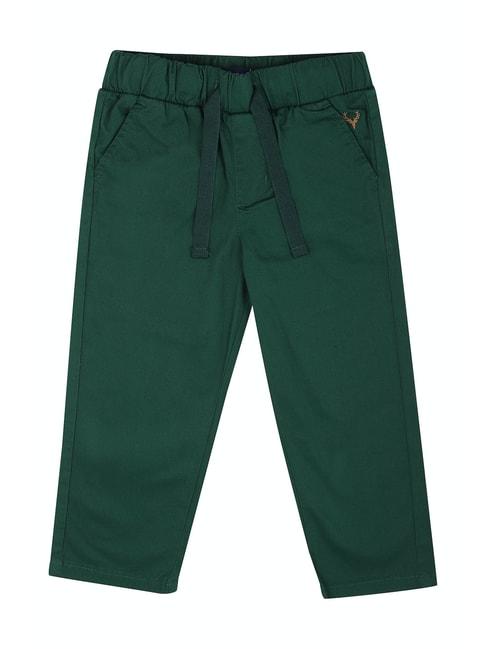 allen solly kids green solid trousers