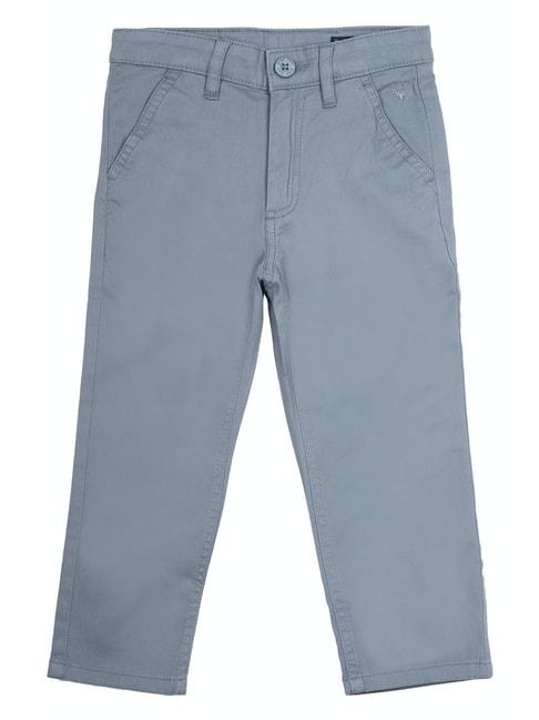 allen solly kids grey solid trousers