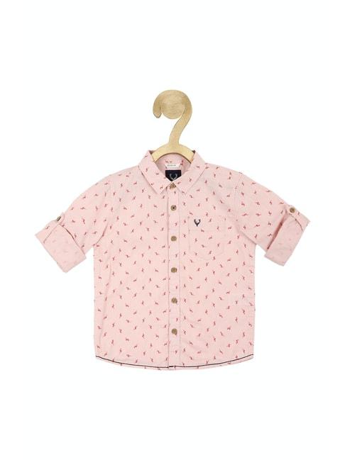 allen solly kids light pink printed full sleeves shirt
