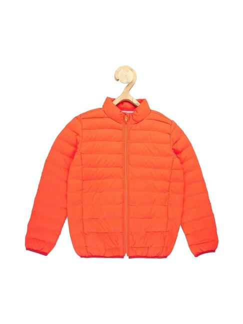 allen solly kids orange quilted full sleeves jacket