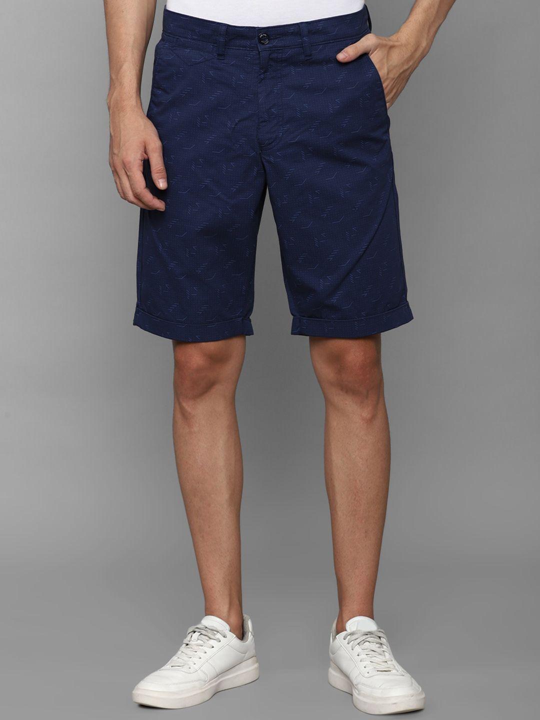 allen solly men geometric printed slim fit pure cotton shorts