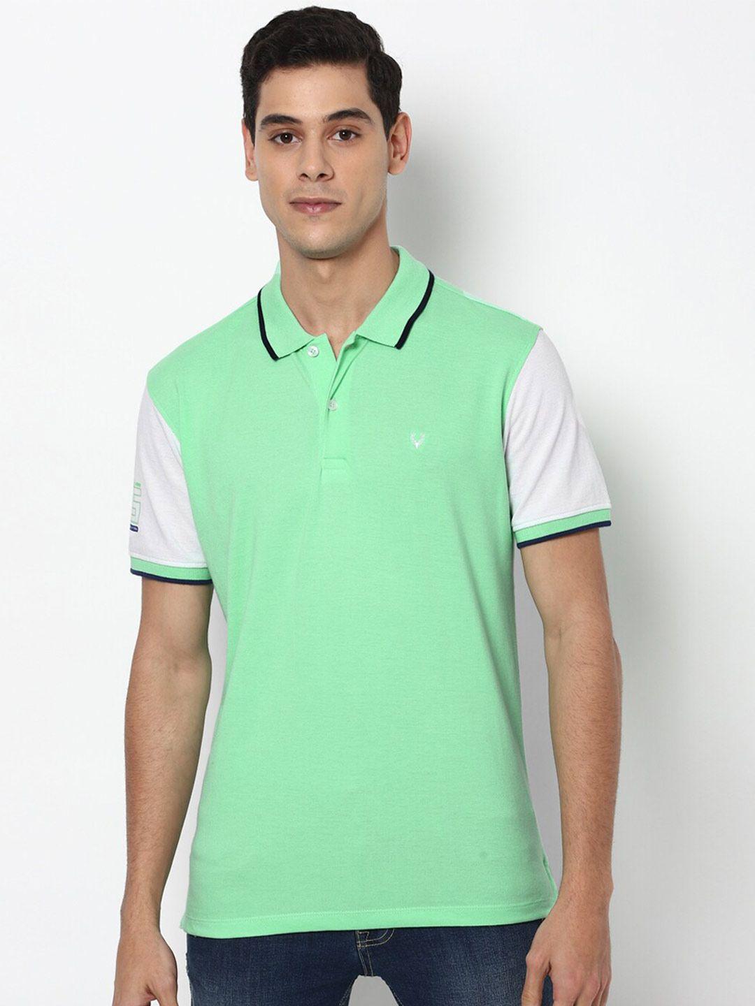 allen solly men green polo collar t-shirt