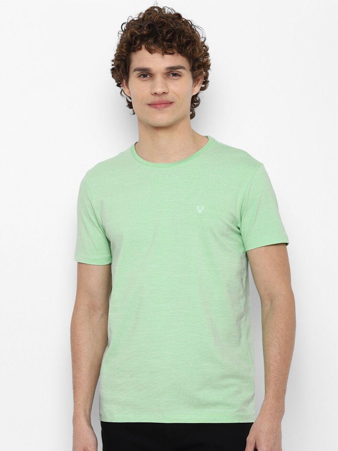 allen solly men green pure cotton t-shirt