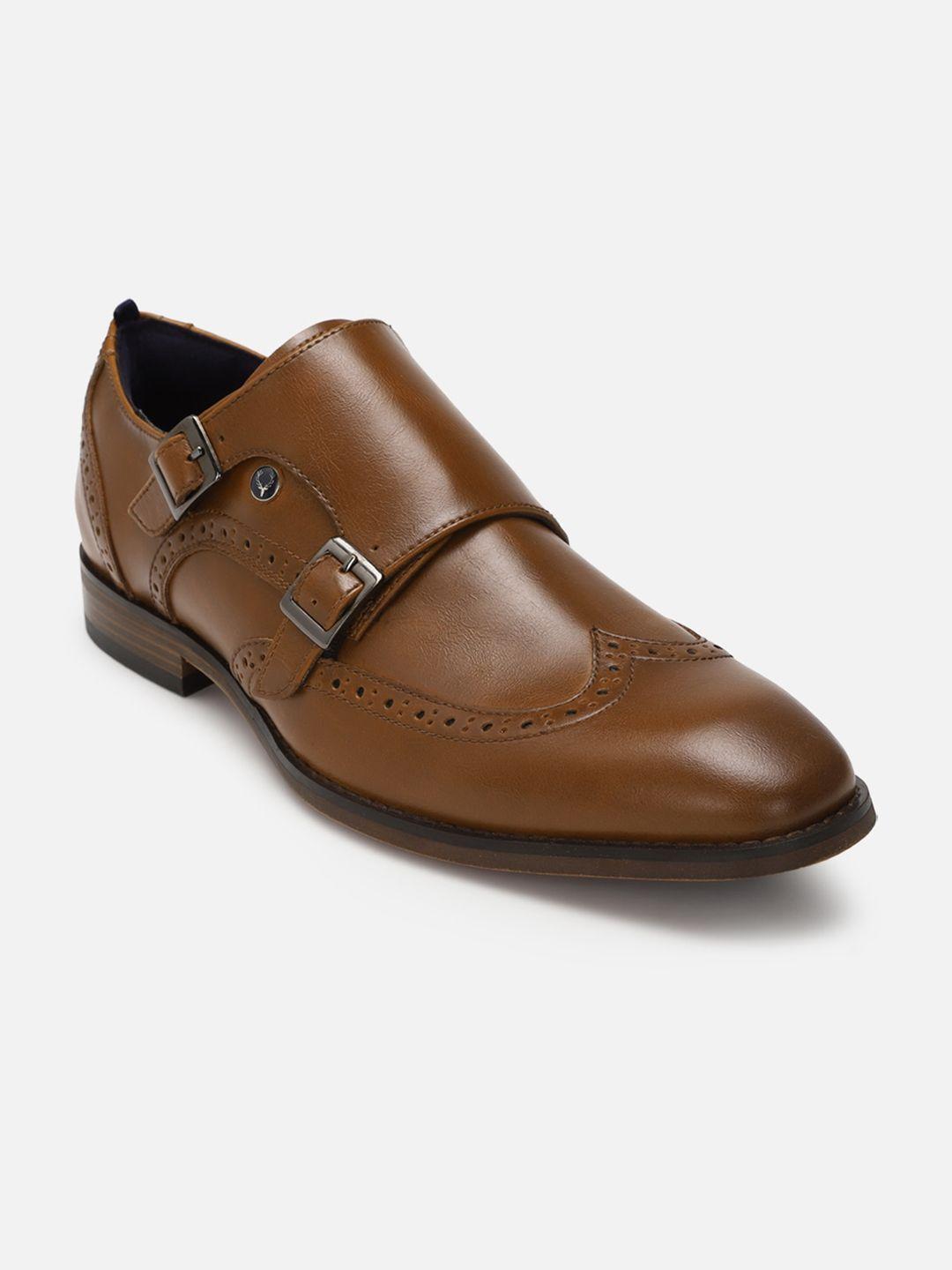allen solly men leather formal monk shoes