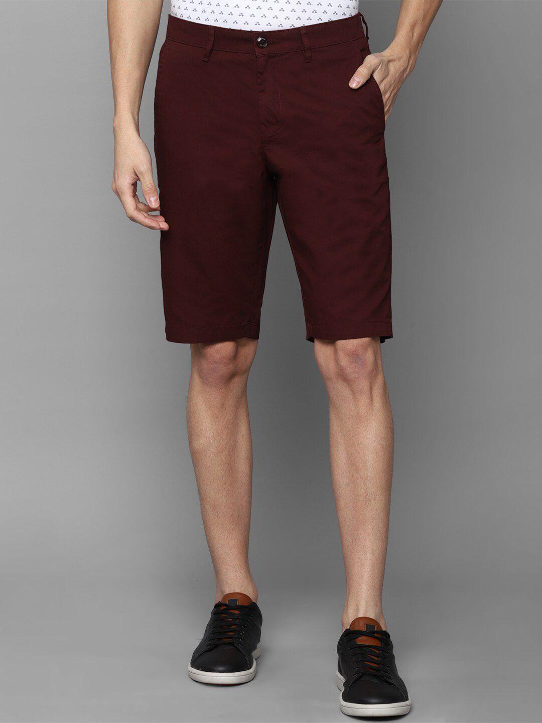 allen solly men maroon slim fit casual shorts
