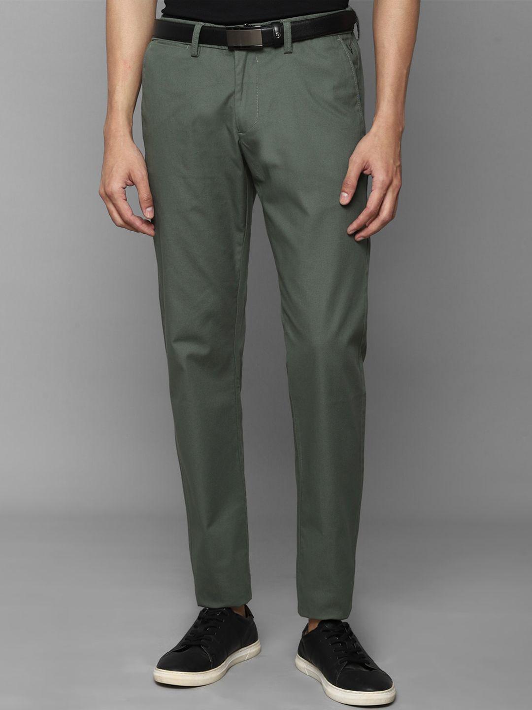 allen solly men olive green slim fit chinos trousers