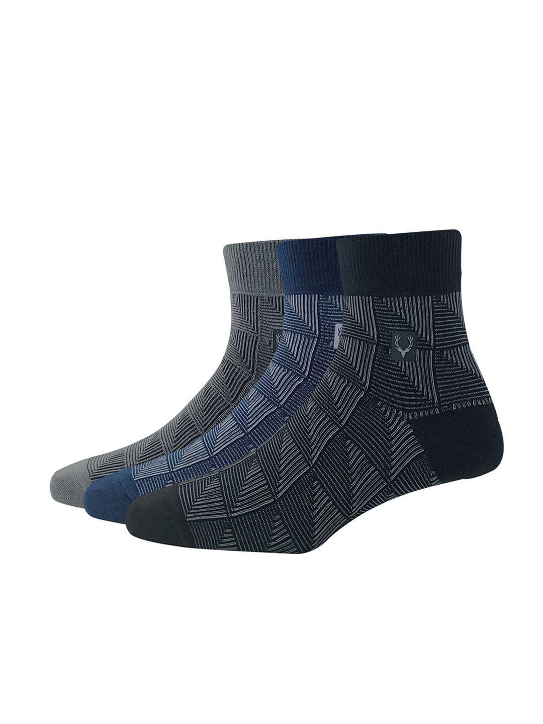 allen solly men pack of 3 patterned above ankle length socks