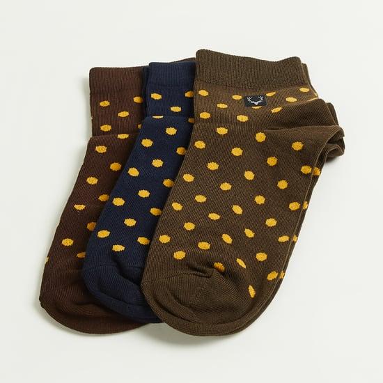 allen solly men printed ankle-length socks - set of 3