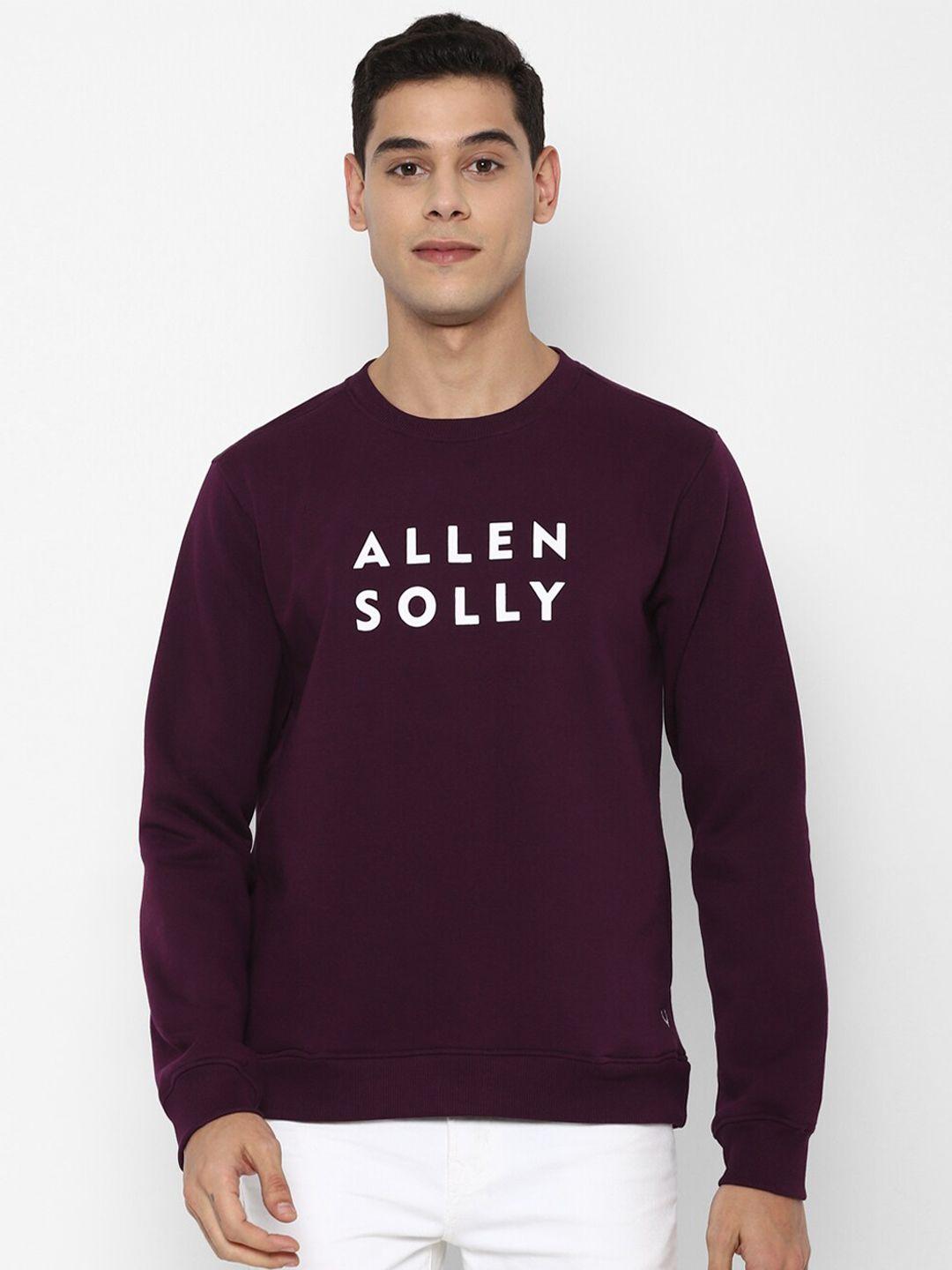 allen solly men purple printed sweatshirt