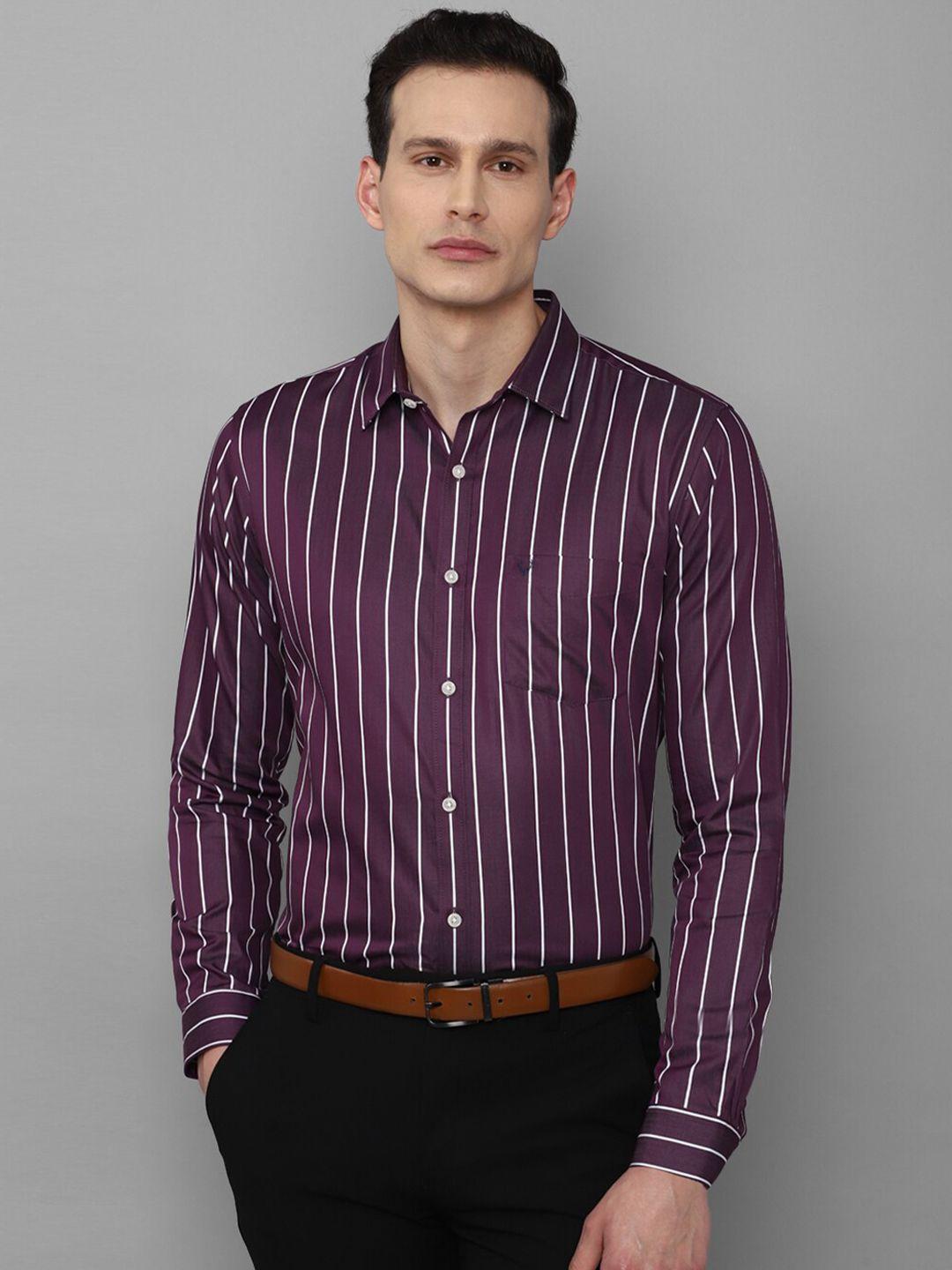 allen solly men purple slim fit striped formal shirt
