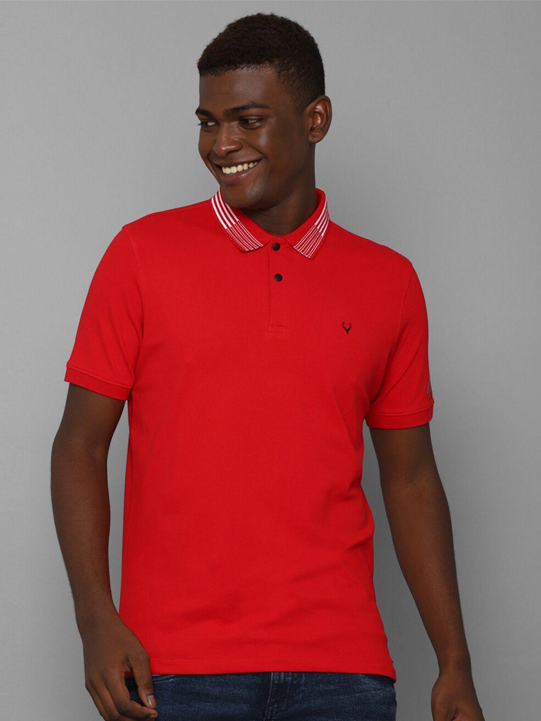 allen solly men red polo collar t-shirt
