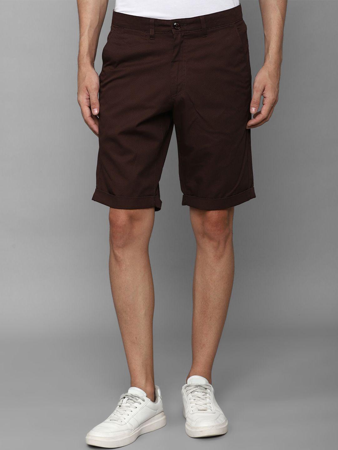 allen solly men slim fit mid-rise pure cotton regular shorts