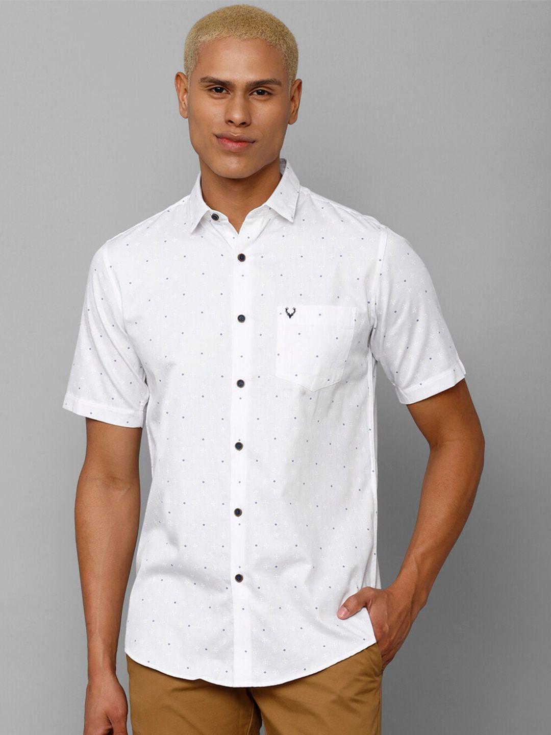 allen solly men slim fit printed casual cotton shirt