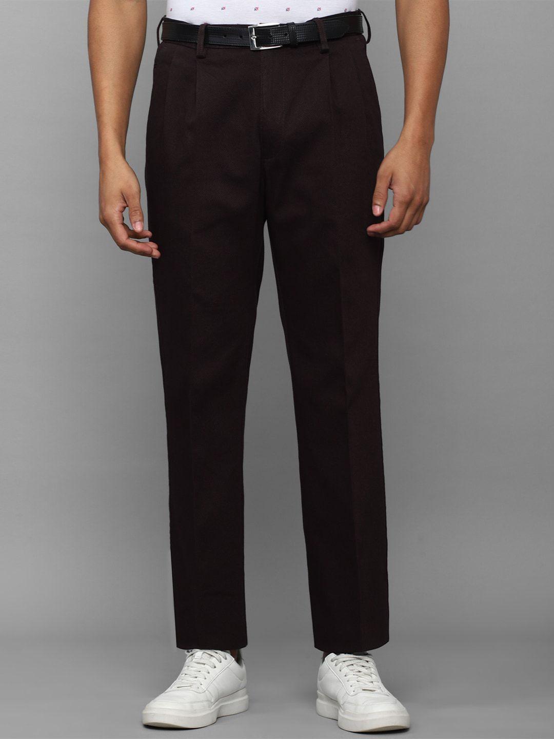 allen solly men textured pleated trousers