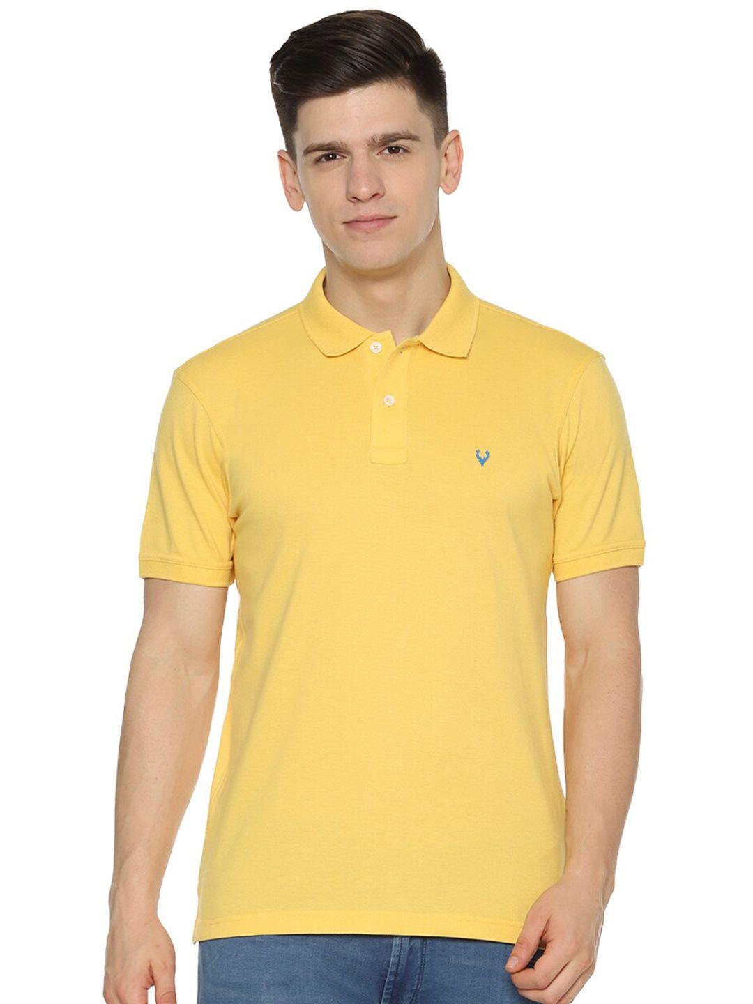 allen solly men yellow polo collar t-shirt