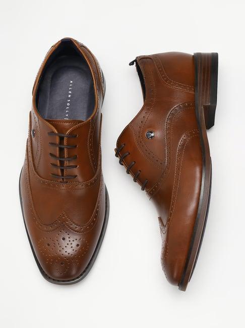 allen solly men's brown brogue shoes