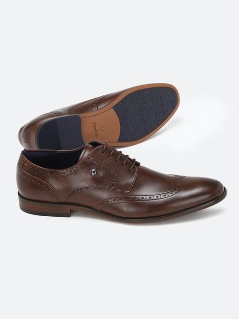 allen solly men's brown brogue shoes