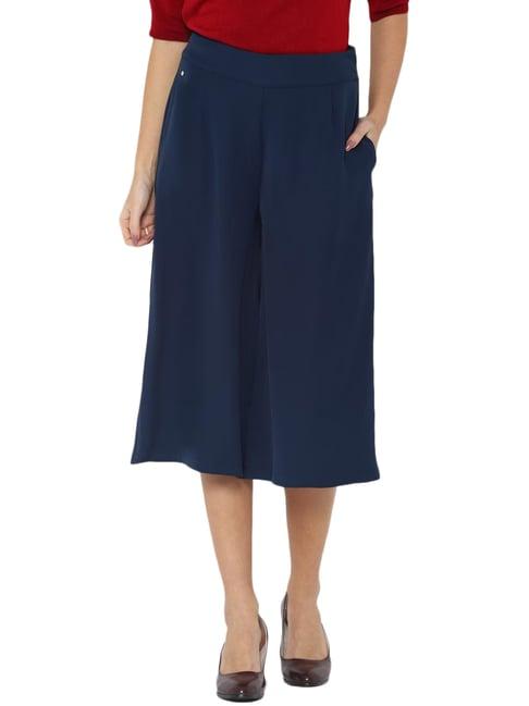 allen solly navy mid rise culottes