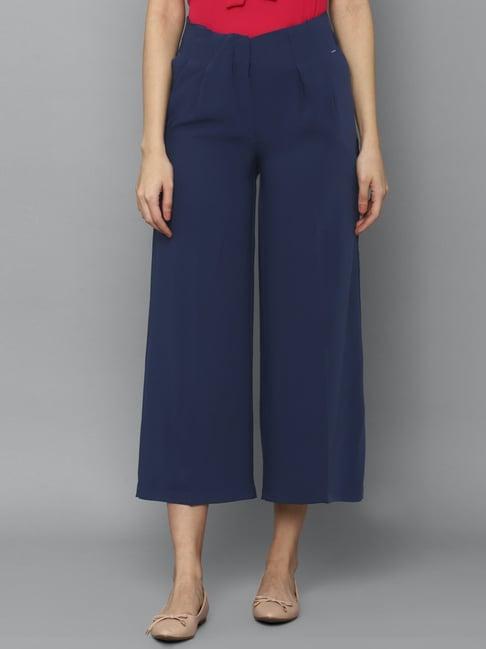 allen solly navy mid rise culottes