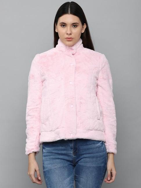 allen solly pink cotton regular fit jacket