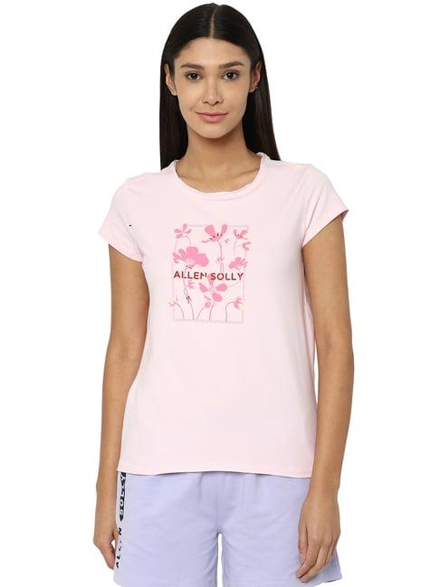 allen solly pink printed t-shirt