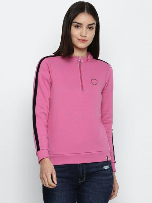 allen solly pink regular fit sweatshirt
