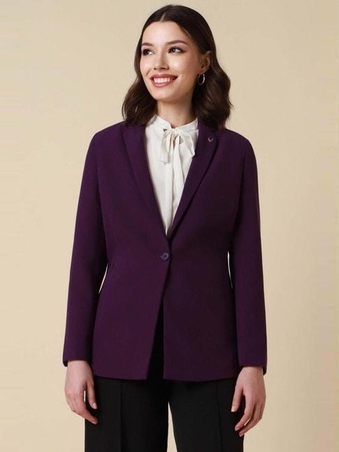 allen solly purple regular fit blazer
