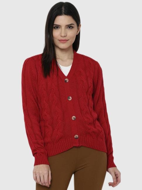 allen solly red regular fit sweater