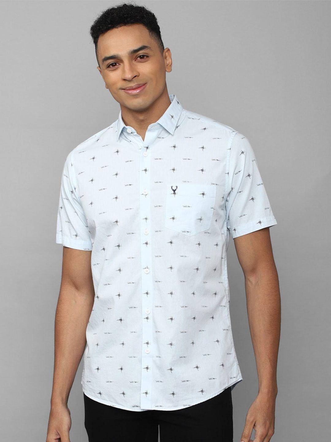 allen solly slim fit abstract printed pure cotton casual shirt