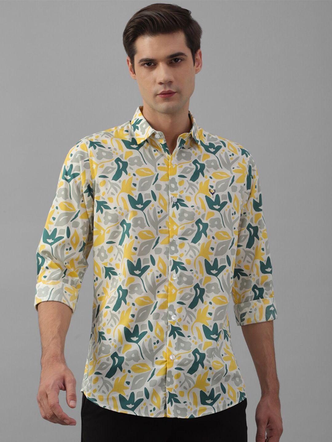 allen solly slim fit floral printed cotton casual shirt