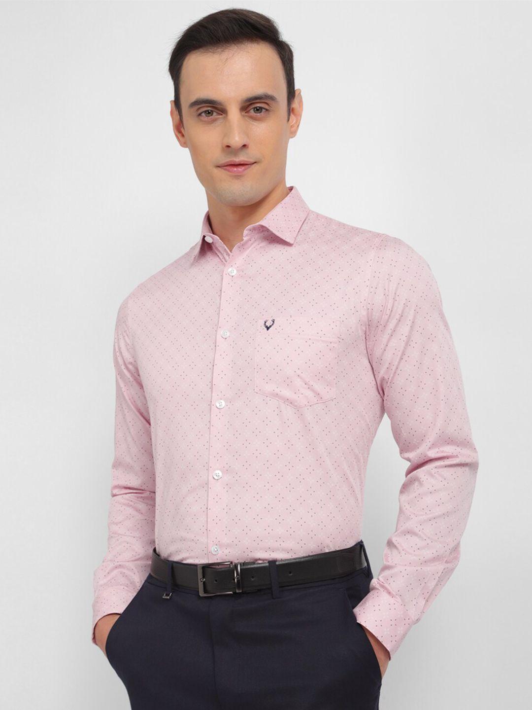 allen solly slim fit micro ditsy printed formal pure cotton shirt